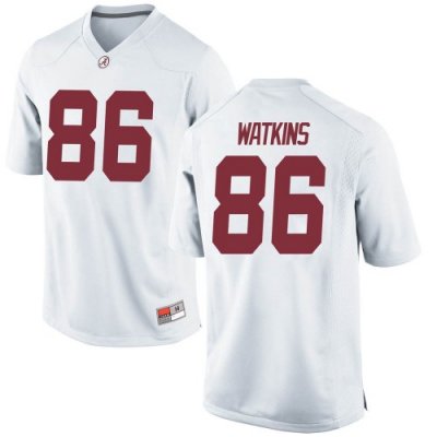 Youth Alabama Crimson Tide #86 Quindarius Watkins White Game NCAA College Football Jersey 2403LJNV3